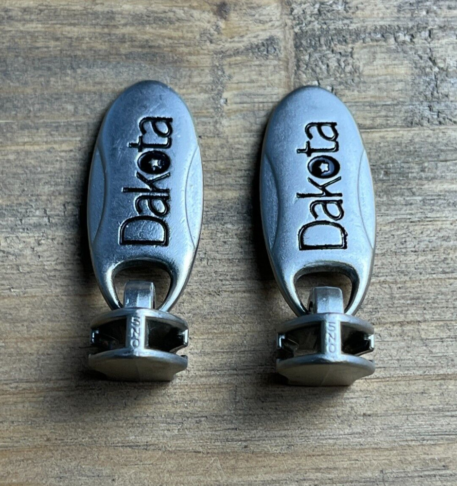 2x Dakota by Tumi Replacement Sliders - Nickel, Small (Zipper Pulls / Pull Tabs)