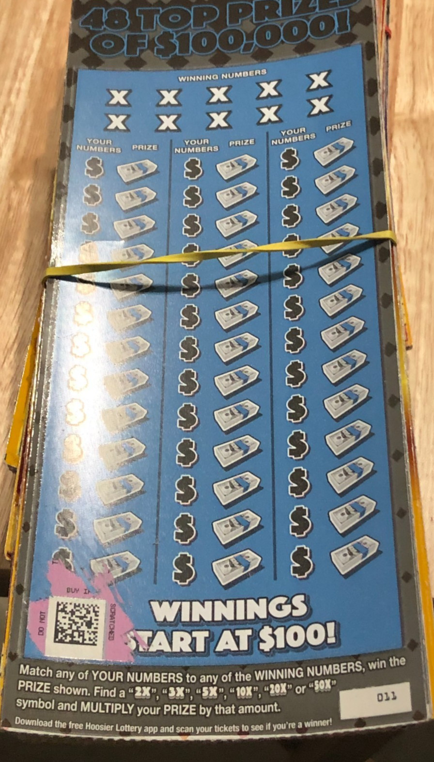 $6,000 Worth of Indiana NON-WINNING used $50 Lottery Scratch off Tickets 2025