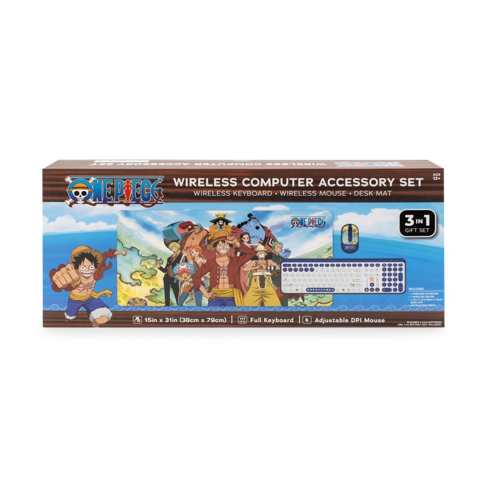 One Piece Megaset Wireless Computer Keyboard Mouse & Mat - Accessory Set™