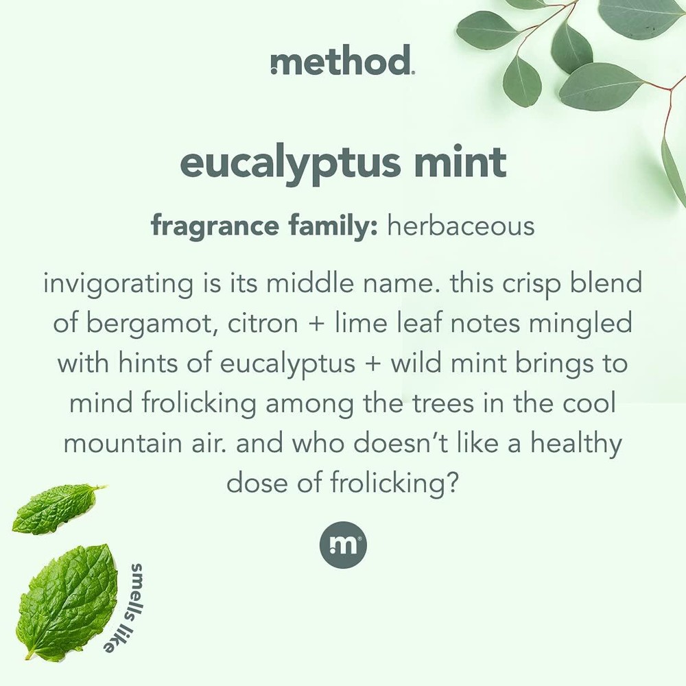 Method Daily Shower Spray Cleaner Refill, Eucalyptus Mint, 68 Ounce