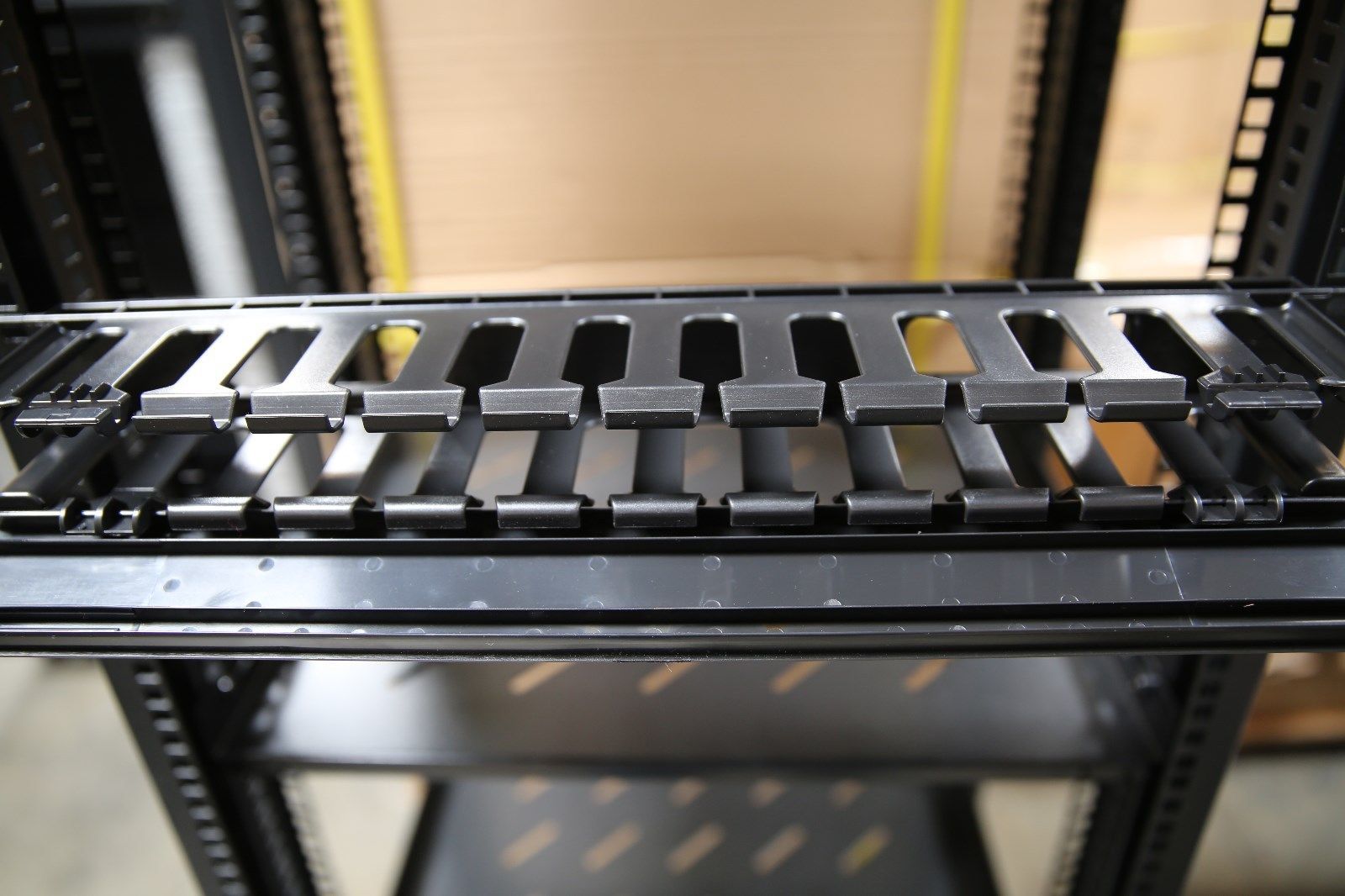 1U Horizontal Rack Mount Cable Management Unit with Panel Plastic