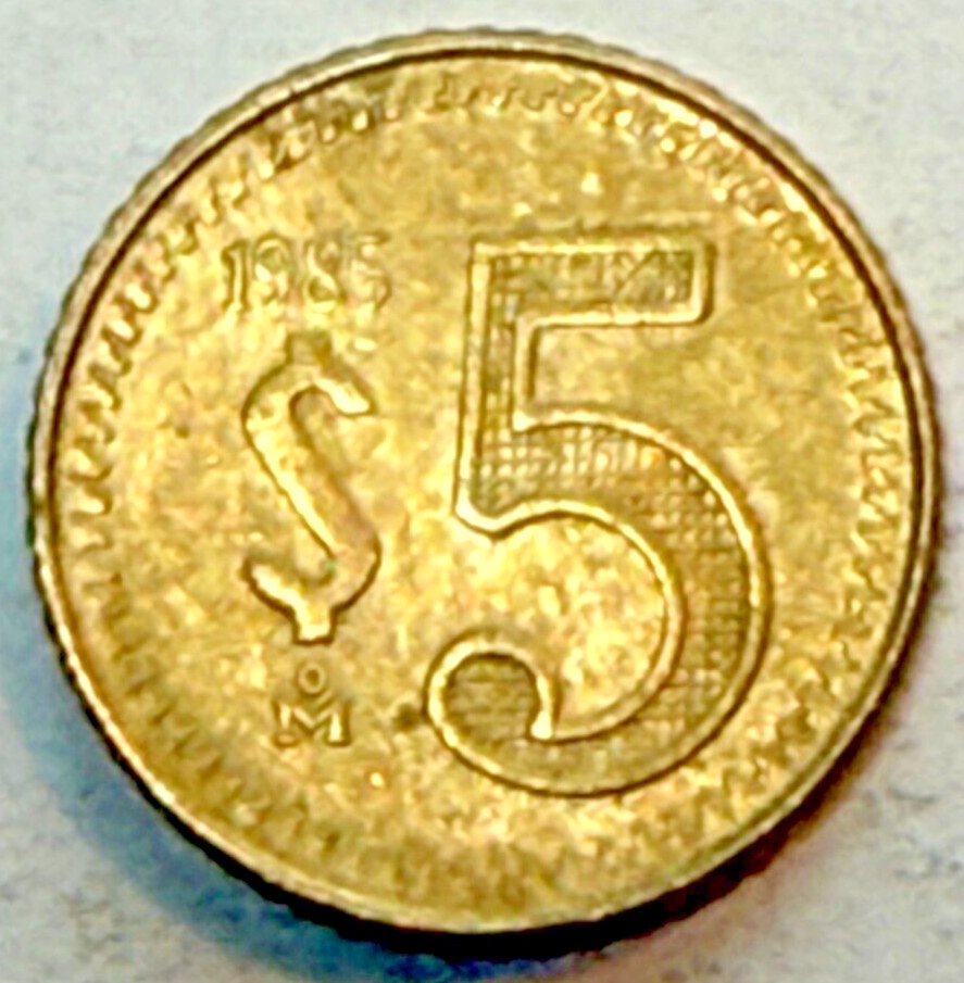 MÉXICO 🇲🇽 FIVE (5) PESOS COIN 1985
