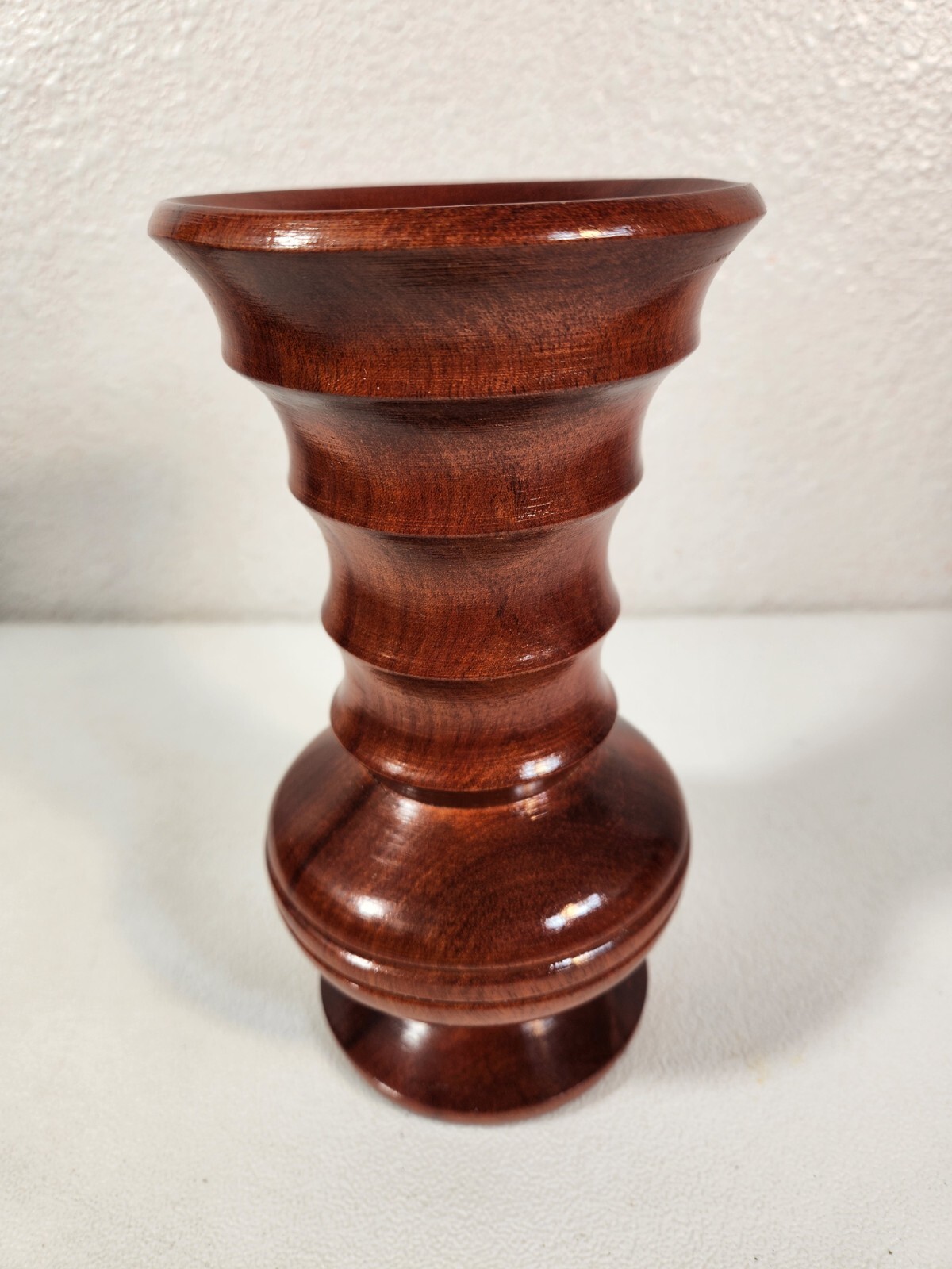 Peruvian Bloodwood Vase Satine Dark Red Handcrafted Folk Art 8'' Exotic RareWood