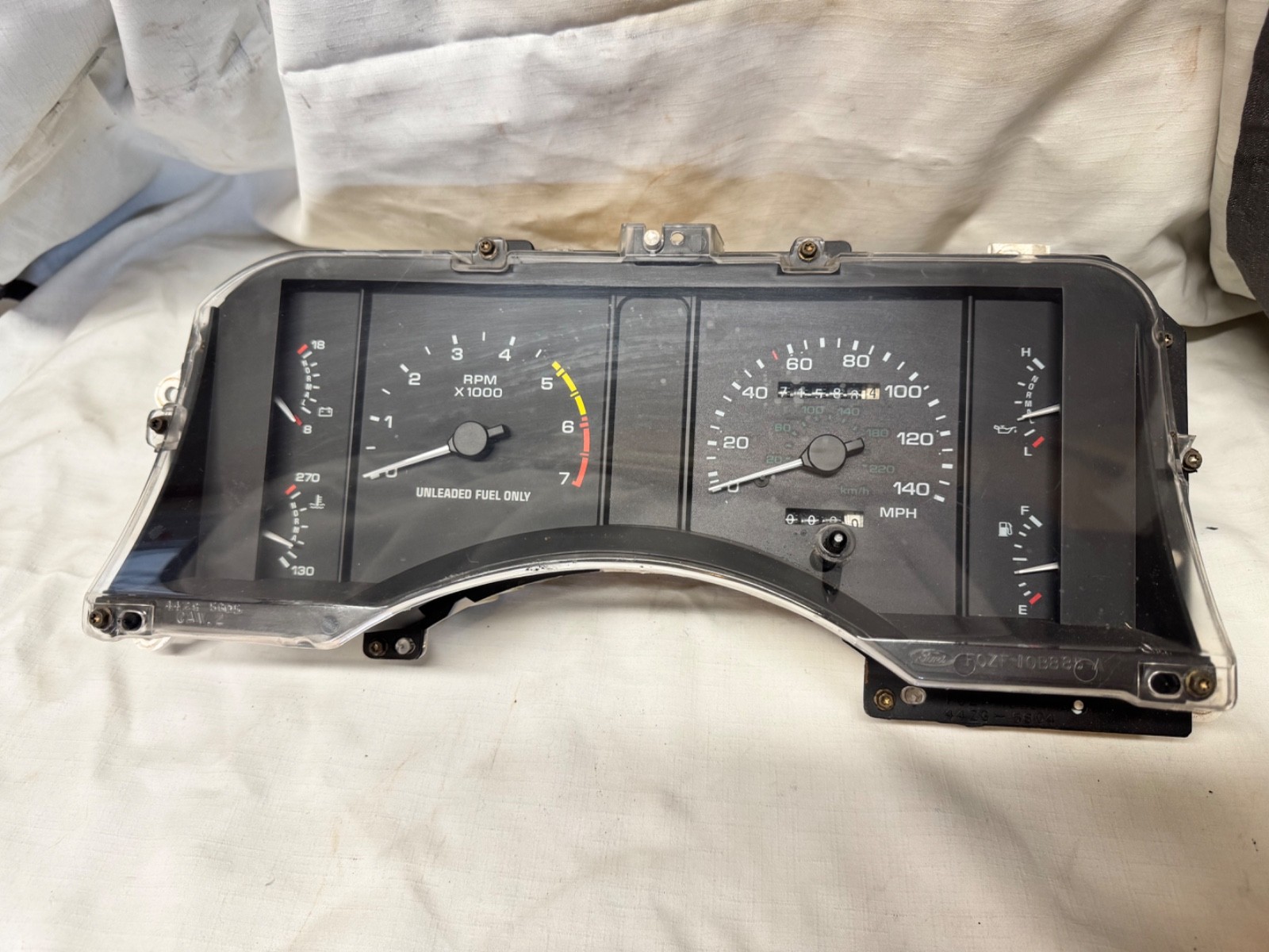 1990 1991 1993 Mustang 140 MPH Instrument Cluster Gauges Speedometer OEM 62B