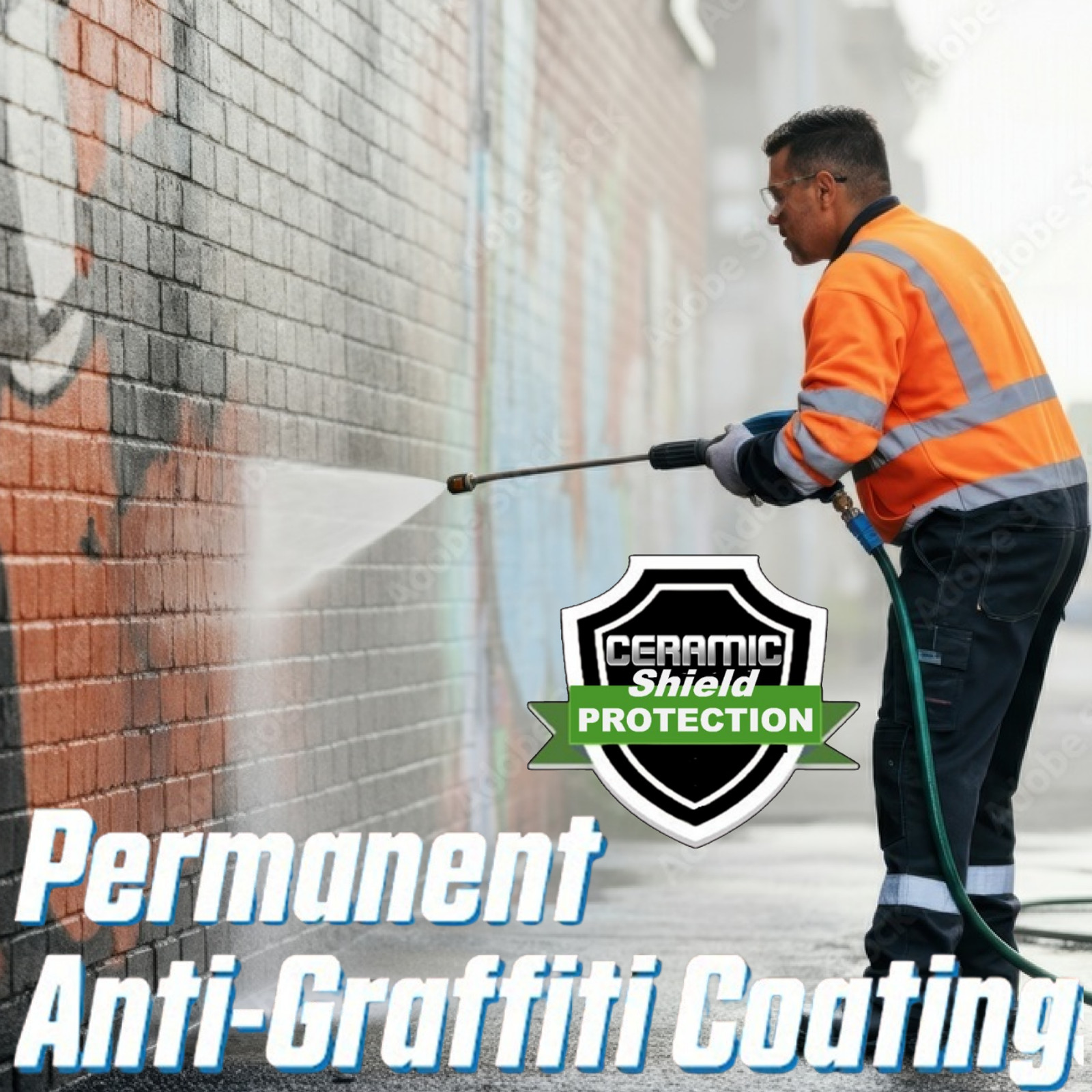 ANTI-GRAFFITI CLEAR COATING CERAMIC SHIELD PERMANENT PROTECTION - 0NE GALLON