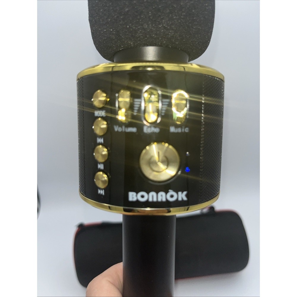 Bonaok Wireless Bluetooth Karaoke Microphone - Party Game Gift Singing