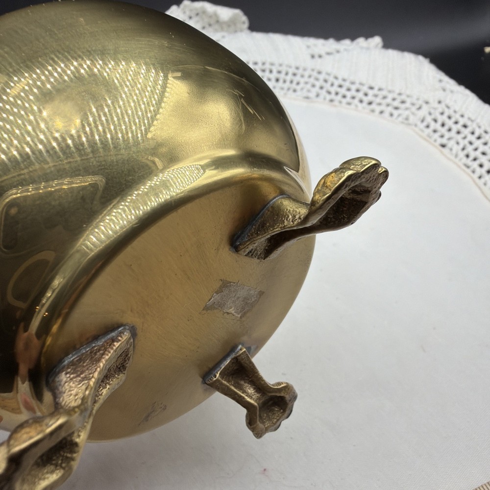 VTG Solid Brass Open Salt Cellar With Claw Feet