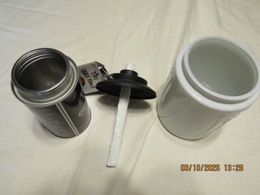 3 - table top tiki torches never used