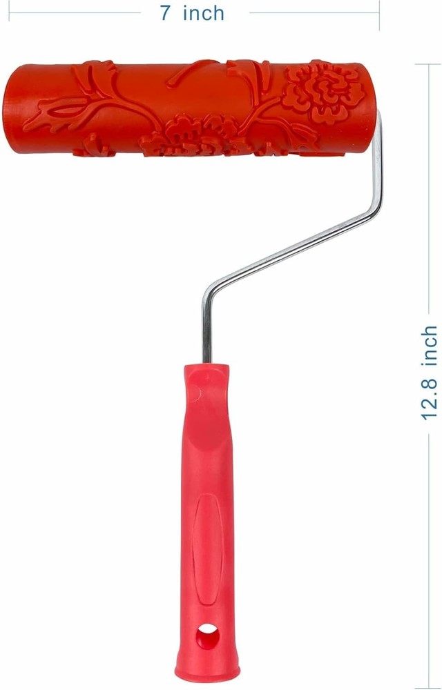 7'' Texture Roller DIY Decorative Art Pattern Paint Roller Rubber Roller for Wal