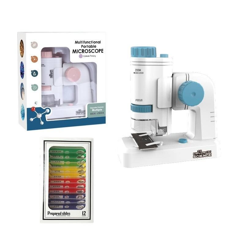 Pocket Handheld Miniscope 80X-200X Portable Microscope with LED Light for Learn