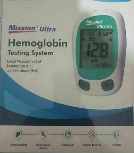 Mission ULTRA Digital Hb Hemoglobin Testing Meter with 10 TEST STRIPS