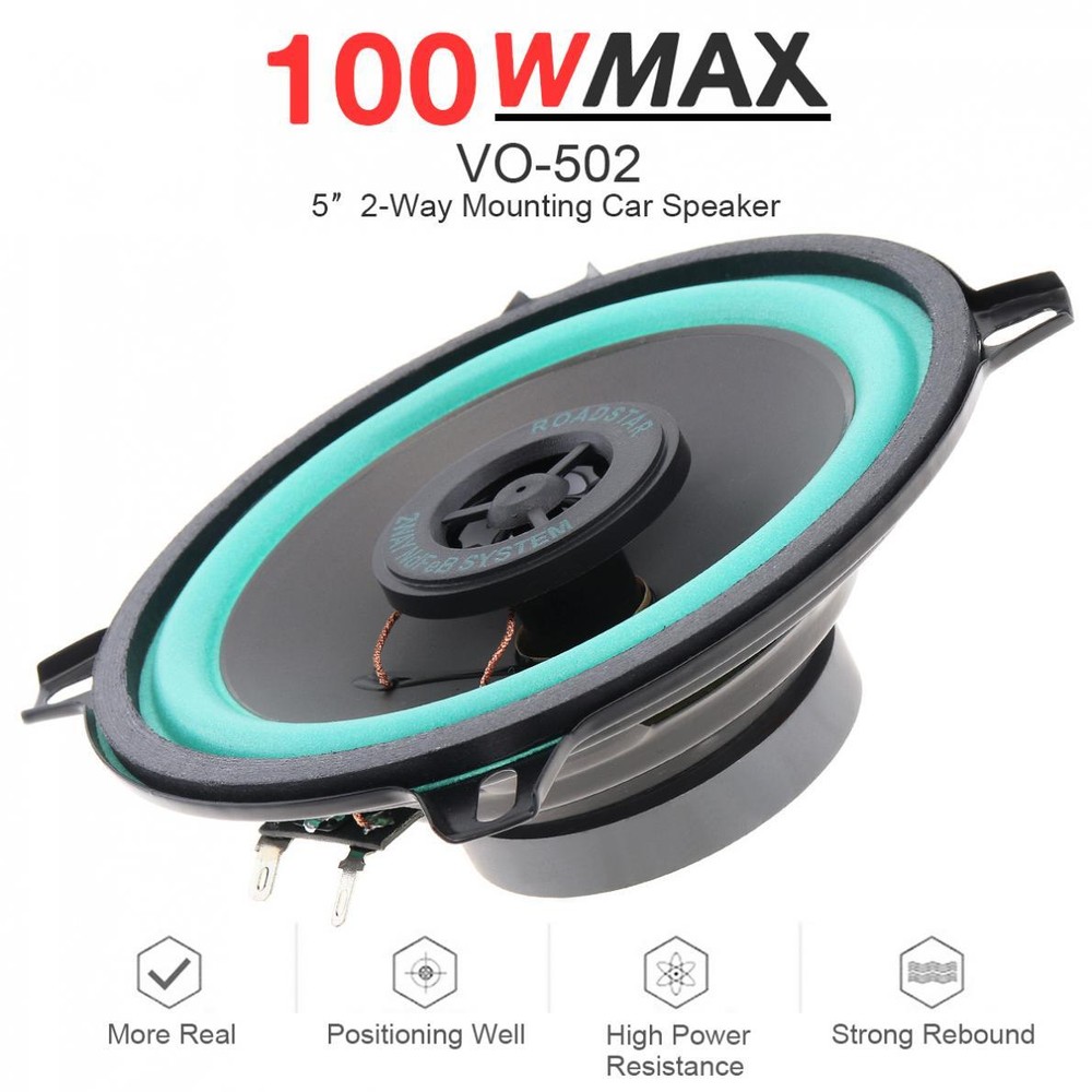 5” 2-Way Speaker (1 pack) 100W Max, Replacement Coaxial, High-Efficiency Speaker