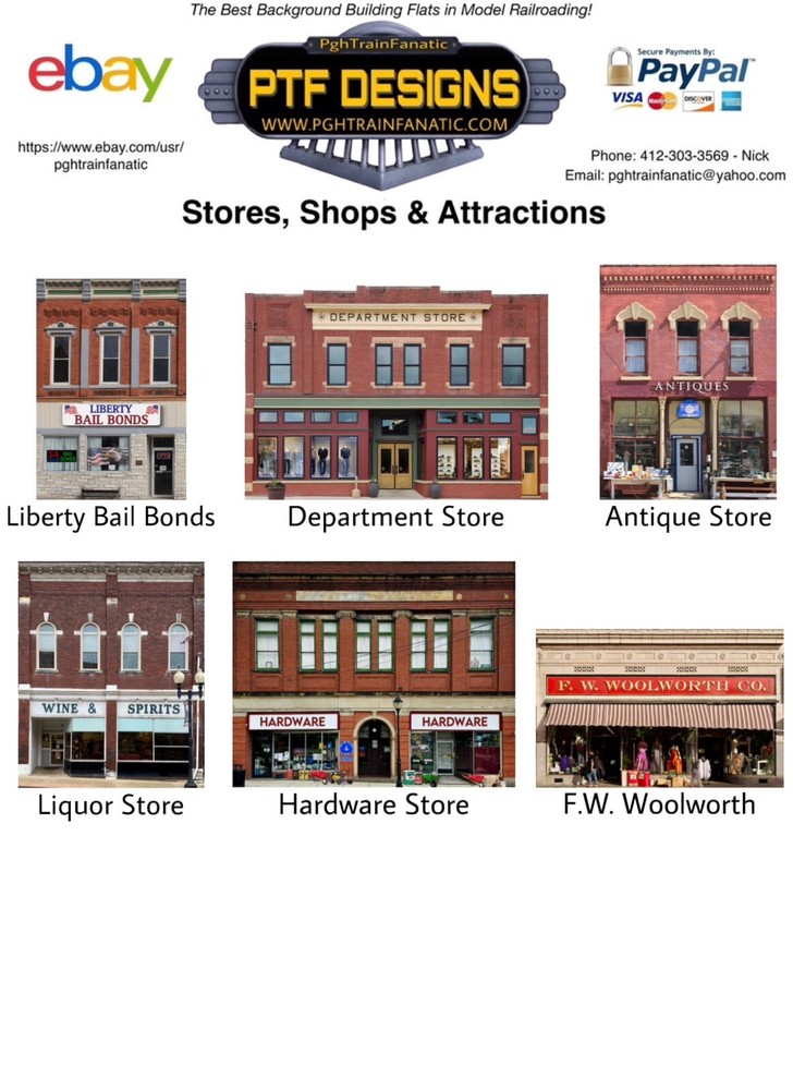 HO Scale HARDWARE STORE - Building Flat/ front w/LED - scratch built 1:87