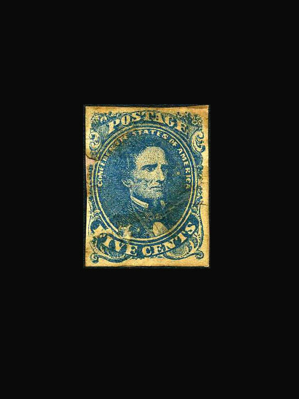 USA Stamp/Confederate States/Regular Issues -Used, VF S#4 light cancel, on piece