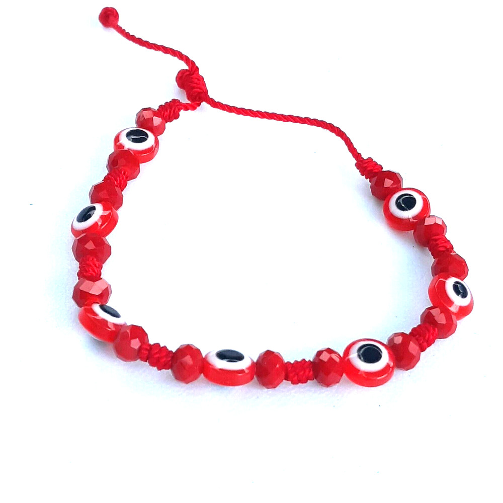 Protection Bracelets 7 Evil Eye with Red crystal and red string