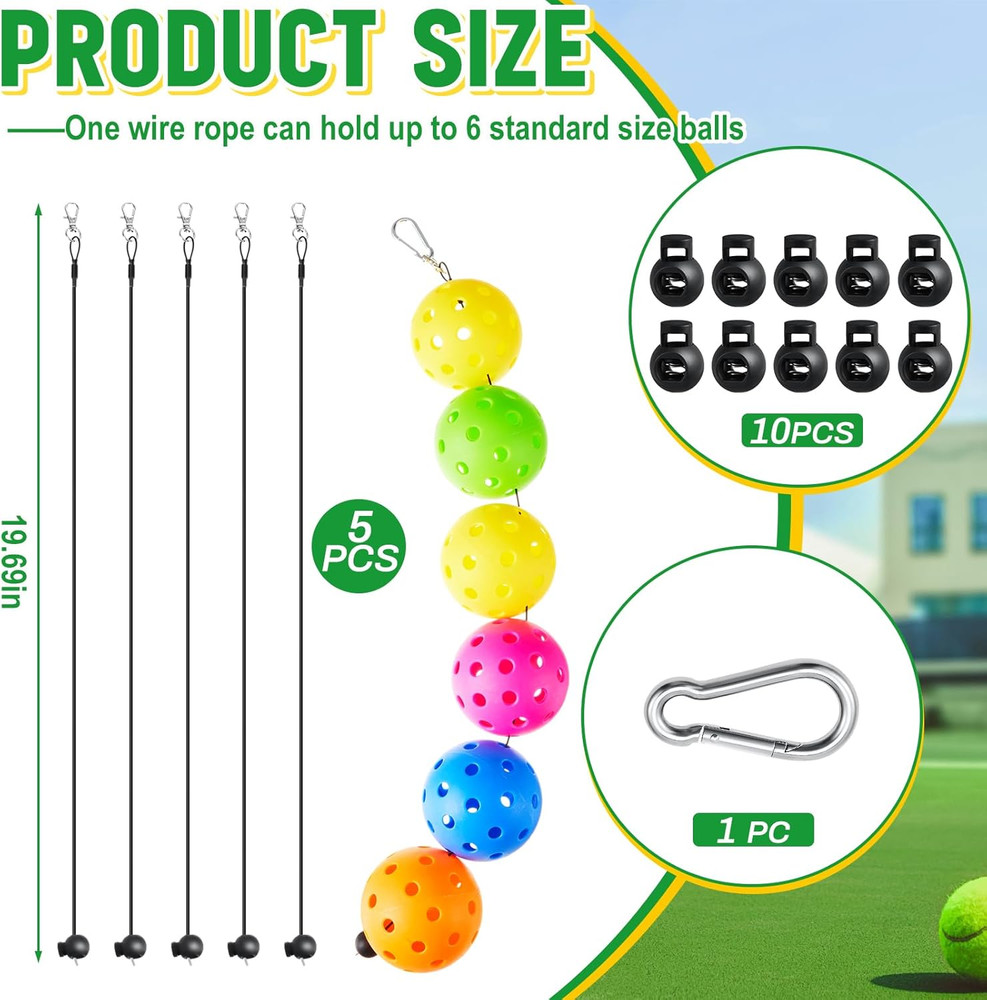 5 Pcs Ball String Holder Compatible with Pickleball Stringer Cable Chord