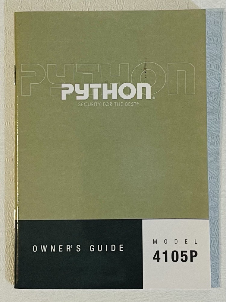 4105P Python 1-Way Remote-Start System Owners Guide Manual.