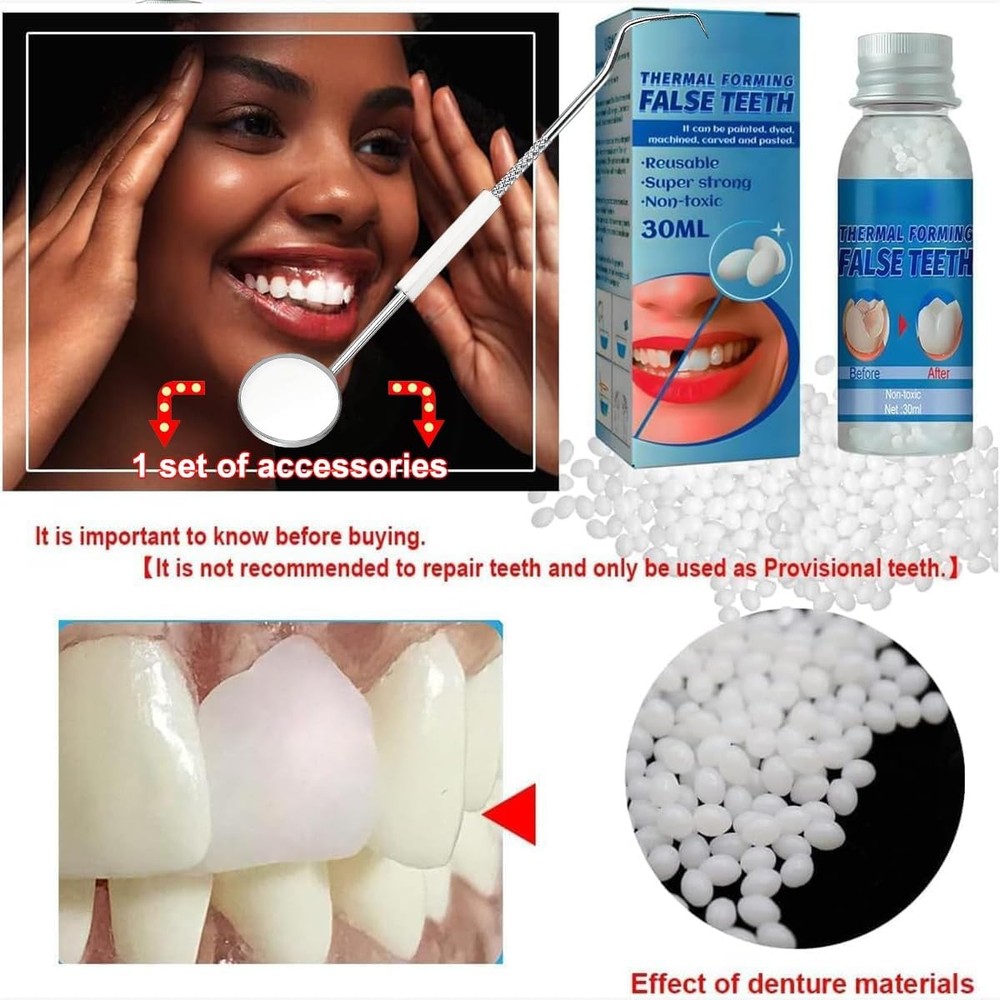 Fake Teeth Replacement Kit,Tooth Provisional Kit for Missing & Broken Teeth