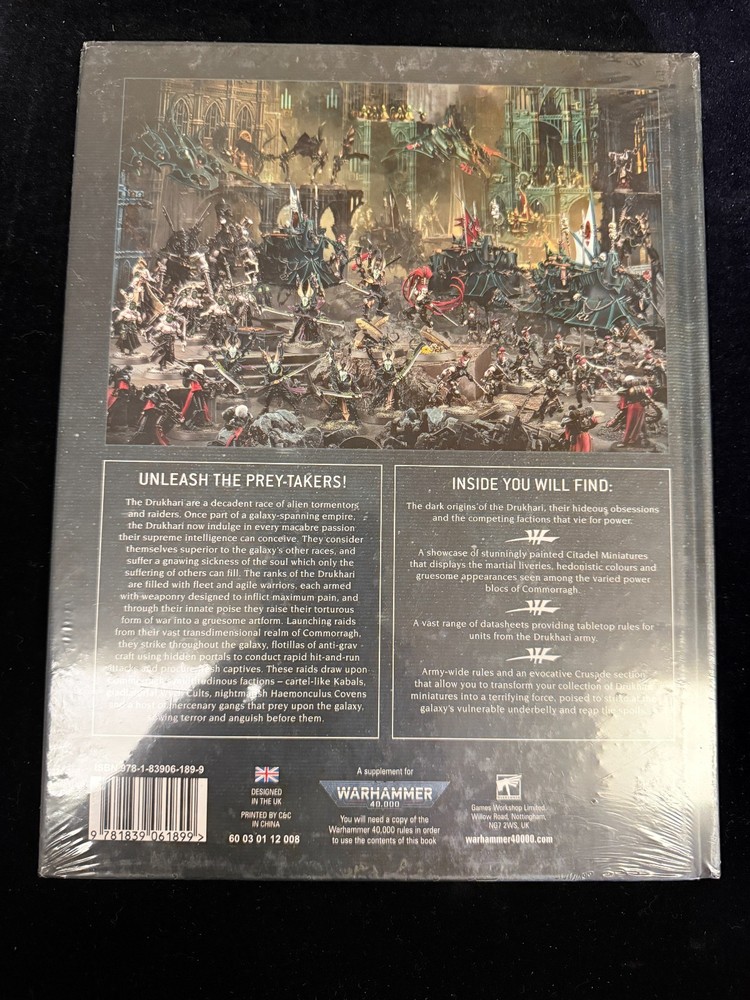 Games Workshop Warhammer 40k Drukhari Codex SEALED Hardcover