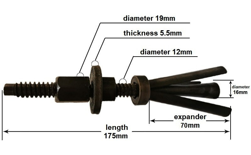 SELF FASTENED CORE DRILL JACK SCREW AND NUT , CORE DRILL STAND FIXING SCREW