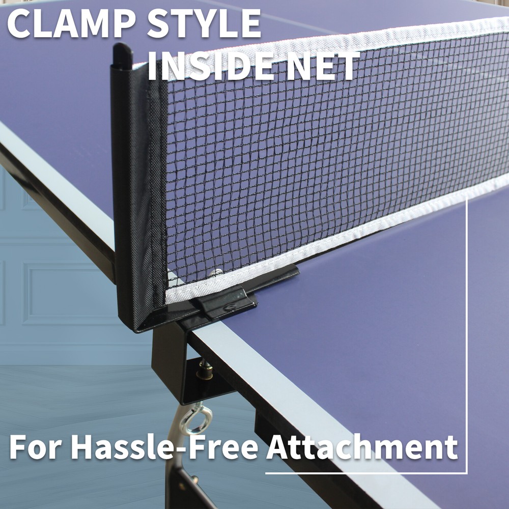 8ft Mid-Size Table Tennis Table Foldable & Portable Ping Pong Table Set