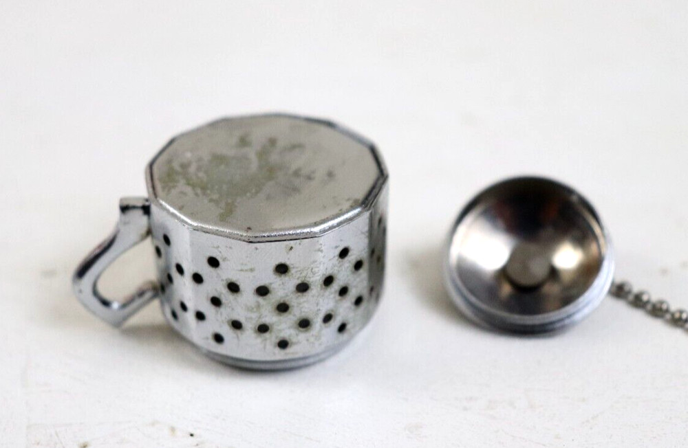 Vintage Teapot Shaped Loose Leaf Tea Infuser Missing Spout
