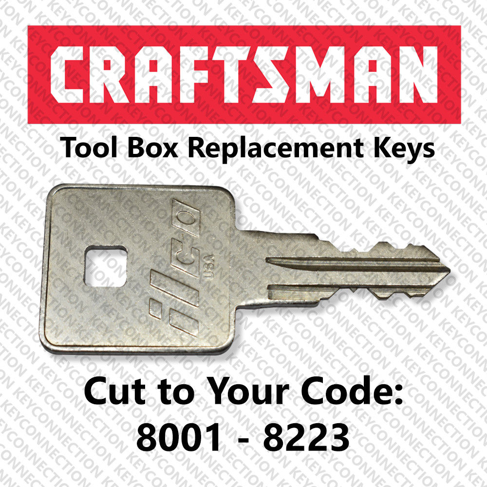 Craftsman Tool box Replacement Key Cut to Your Code 8001 - 8223