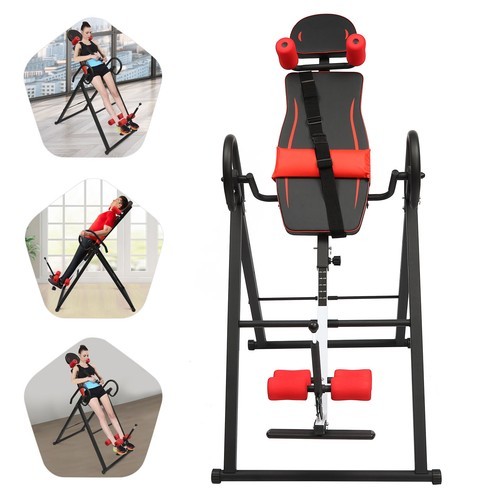 Inversion Table Teeter Machine Therapy Back Pain Relief Folding Gravity Fitness
