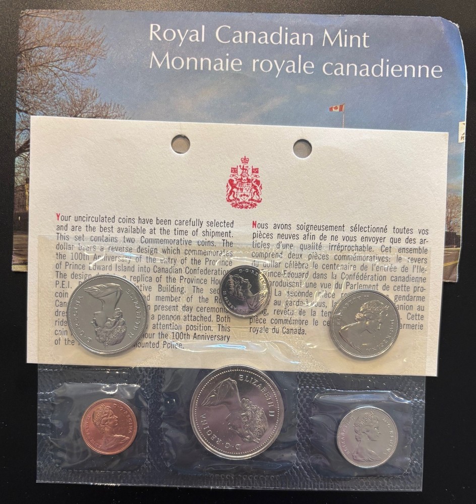 Error 1973 Canada Proof Like Uncirculated Mint Set Large Bust 25 Cent Variety