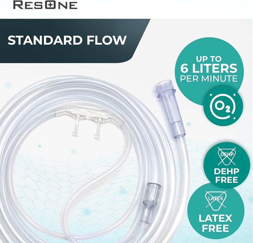 5-Pack Soft Curved 7Ft Nasal Cannula - Standard Flow Oxygen Therapy Solution