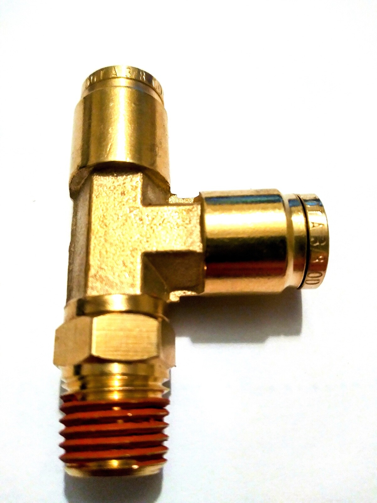 BRASS FITTINGS QUICK CONNECT DOT AIR BRAKE  3/8T X 1/4NPT MALE RUN TEE SWIVEL