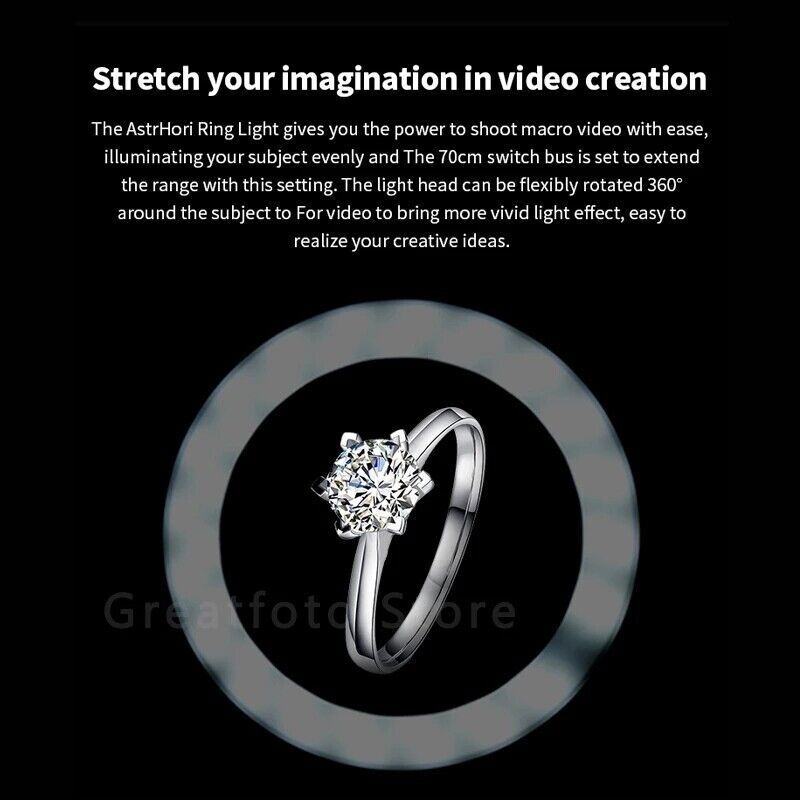 AstrHori Macro Ring Light 67mm-46mm Led Video Ring Camera Light Macro Led Light
