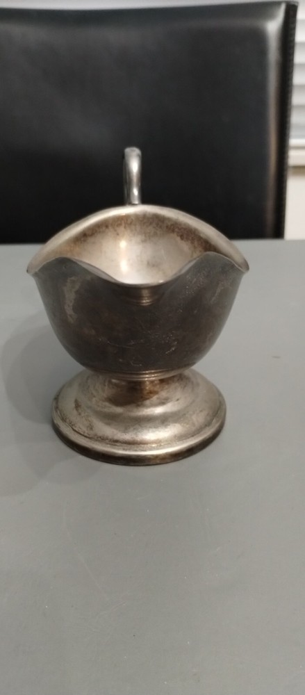 Vintage Silver plate Gravy Server Pitcher 3" Base X 4" Tall X 8" Width