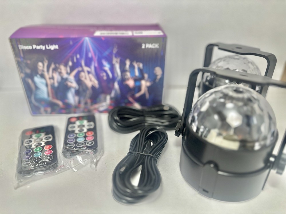 Aimeizi LED Disco Party Light 2 Pack Multicolor Remote Control
