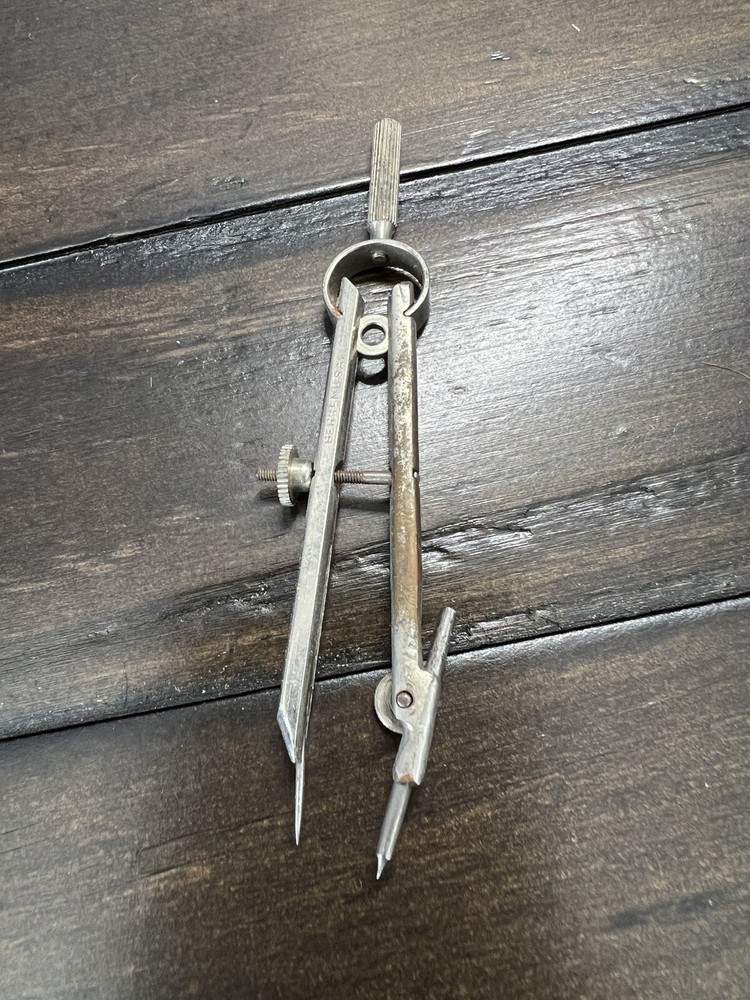 Bergen USA Bow Pivot Vintage Drafting Engineering Tool Compass Divider