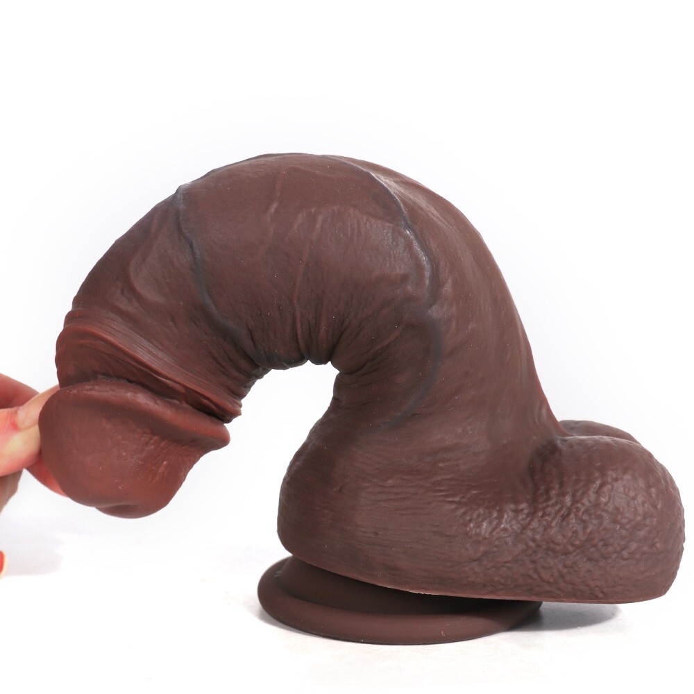Chocolate Cock 8 Inch Realistic Dildo Black BBC Dong Big Fat Thick Girth Sex Toy