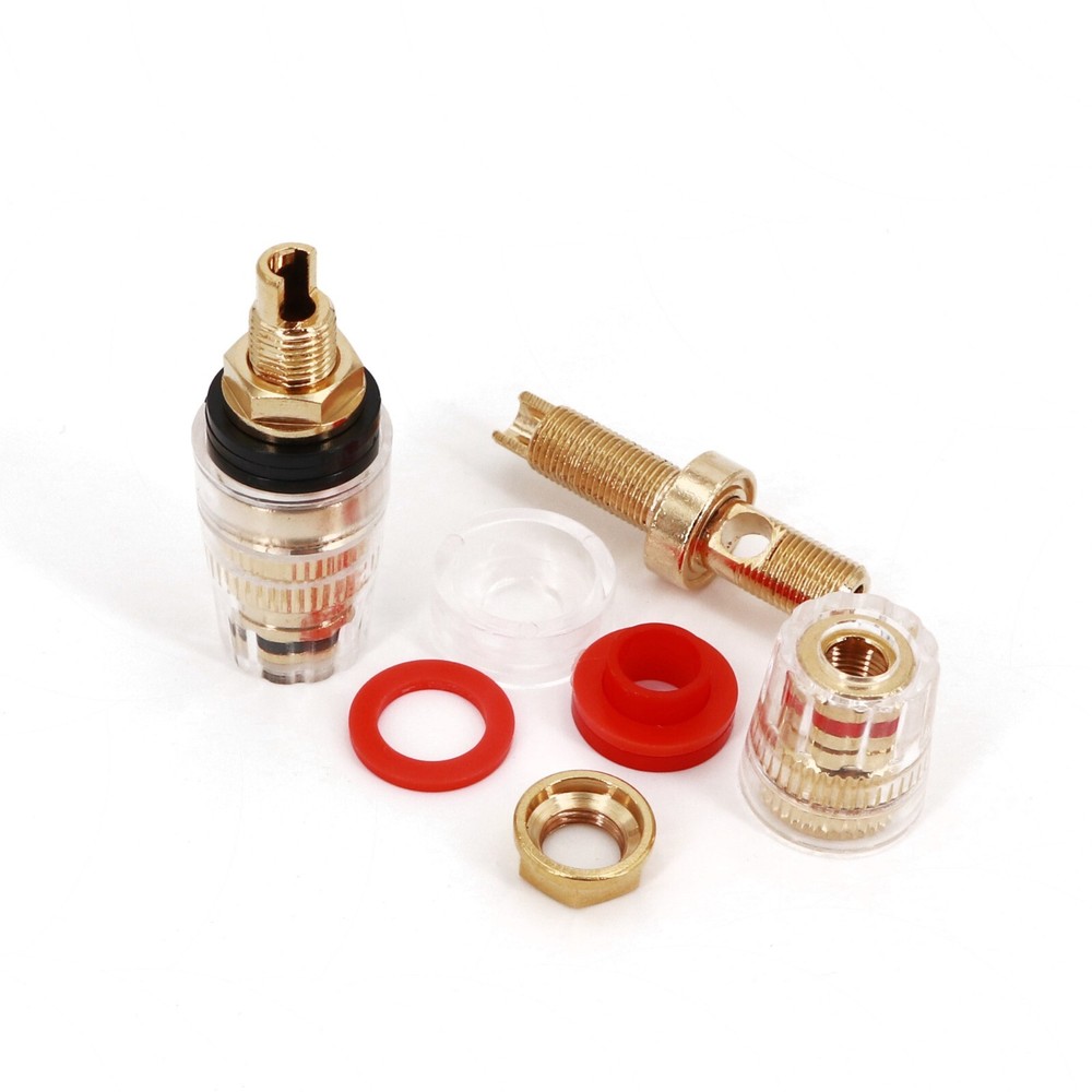 2Pcs Amplifier Speaker Cable Terminal Binding Post 4mm Banana Socket Connector