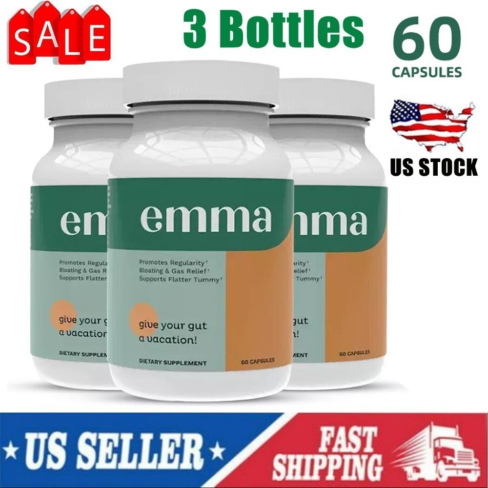 3 Pack Emma Relief Supplement Keto for Gut Bloating - 60 Capsules