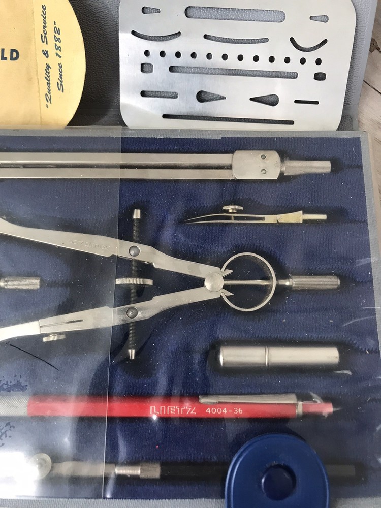 Vintage LEITZ Co. Fine Drawing Instruments Drafting Tool Set Complete 3015-32