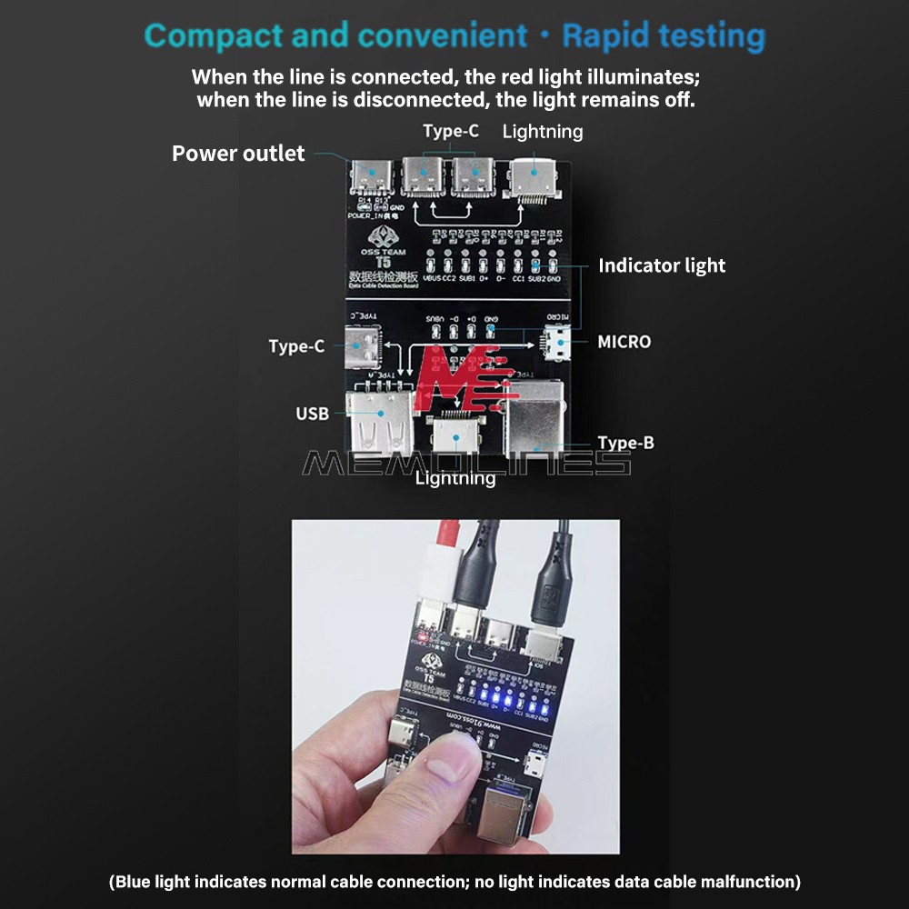 T5 Multifunctional Interface Cable Detection Module Data Cable abnormal testing