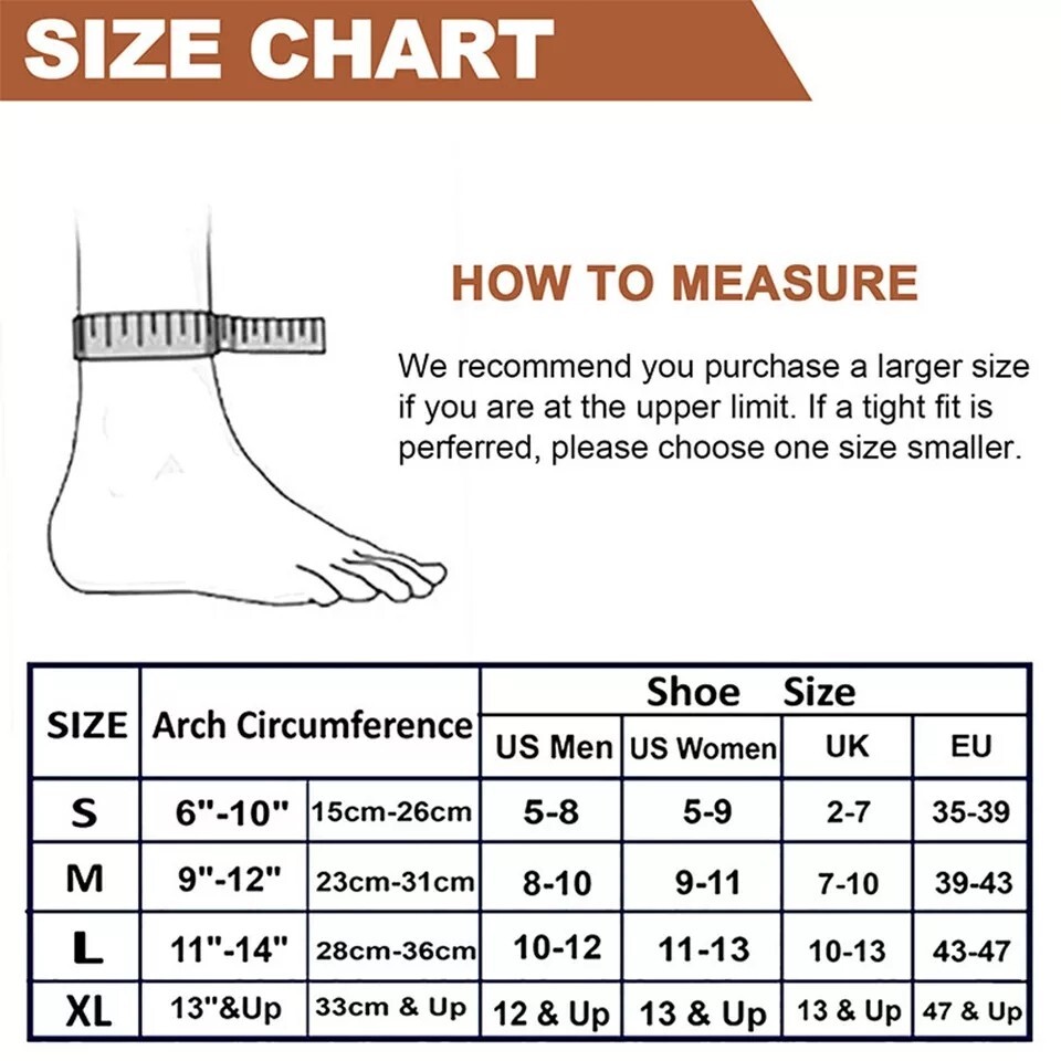 Copper Ankle Brace Silver Support Compression Sleeve Socks Foot Fasciitis Pain