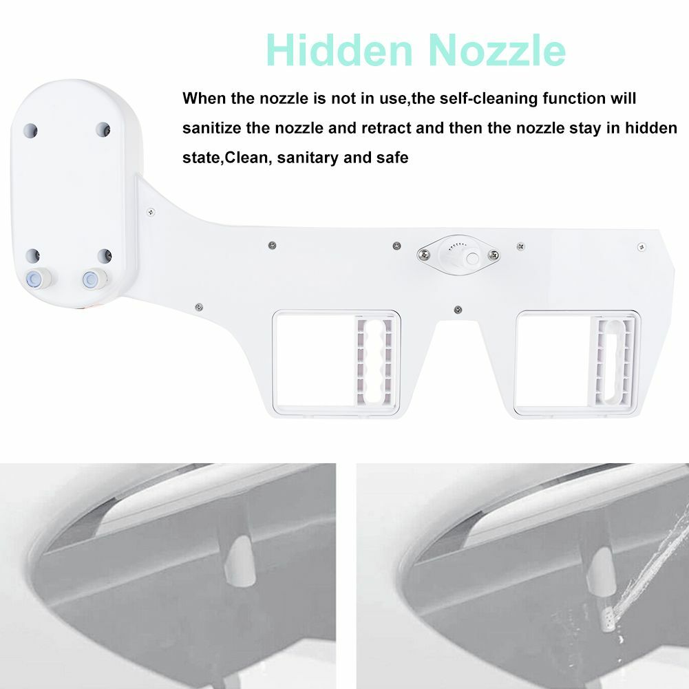 Bidet Fresh Water Spray Kit Non Electric Toilet Seat Attachment Hot Cold Wash