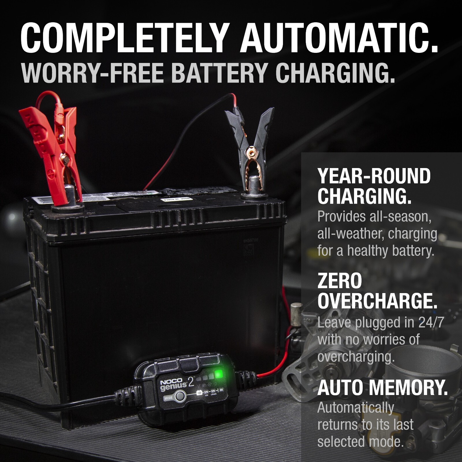 NOCO GENIUS2 6V/12V 2A Smart Battery Charger, Trickle Charger and Maintainer