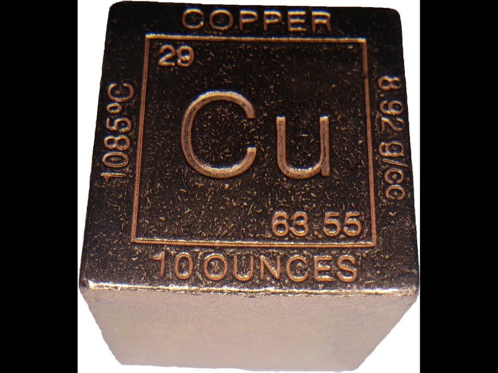 Elemental Cube Collection: 10 Ounce, 1.25 Inch Square Solid Copper Cube