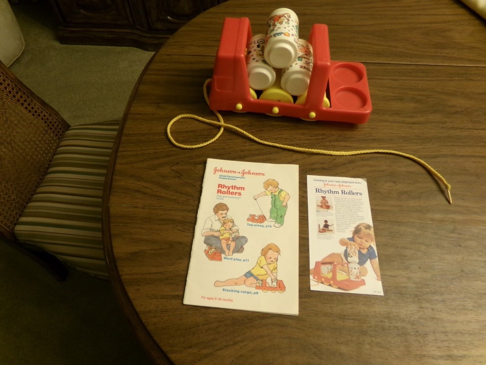 Vintage 1981 Johnson & Johnson Rhythm Rollers Toy with Guide
