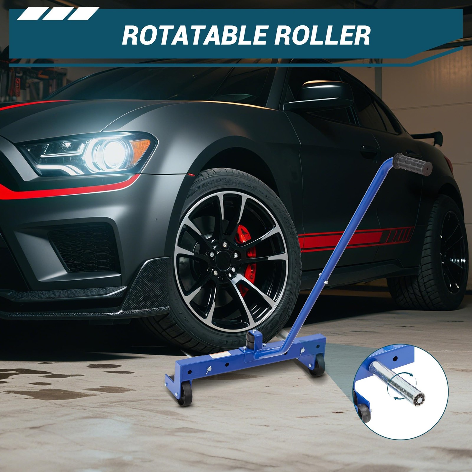 500LBS Lift Tire Dolly, Wheel Dolly Truck Tire Wheel Dolly Tire Moving Cart Tool