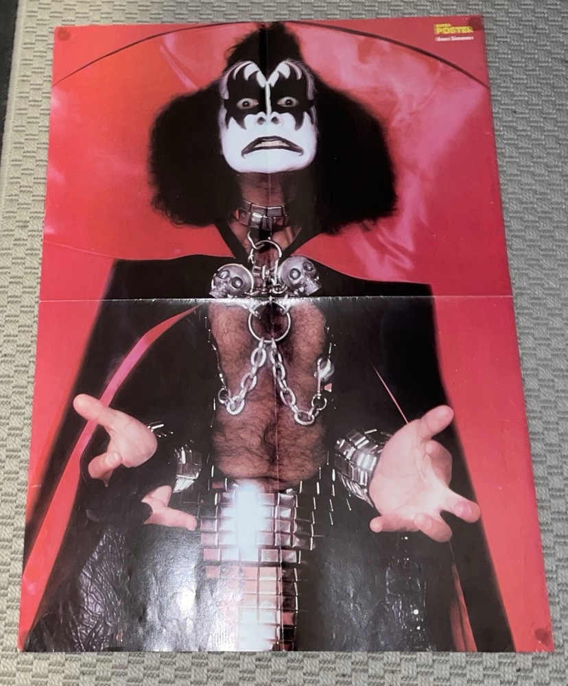 Kiss  - 1980 Super POSTER - Poster Gene Simmons Sweden -  Scarce Aucoin