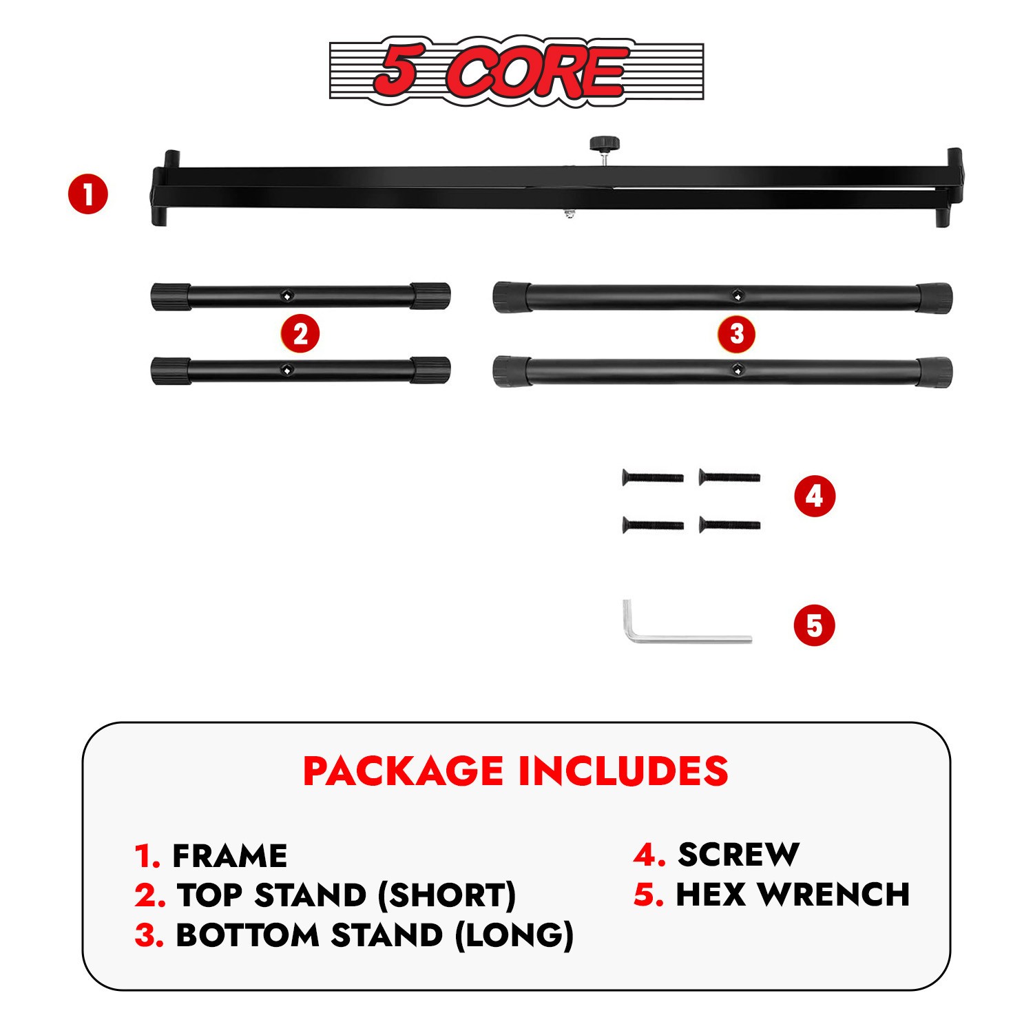 5 Core Keyboard Stand Adjustable Professional Metal Electric for 49 61 76 Key