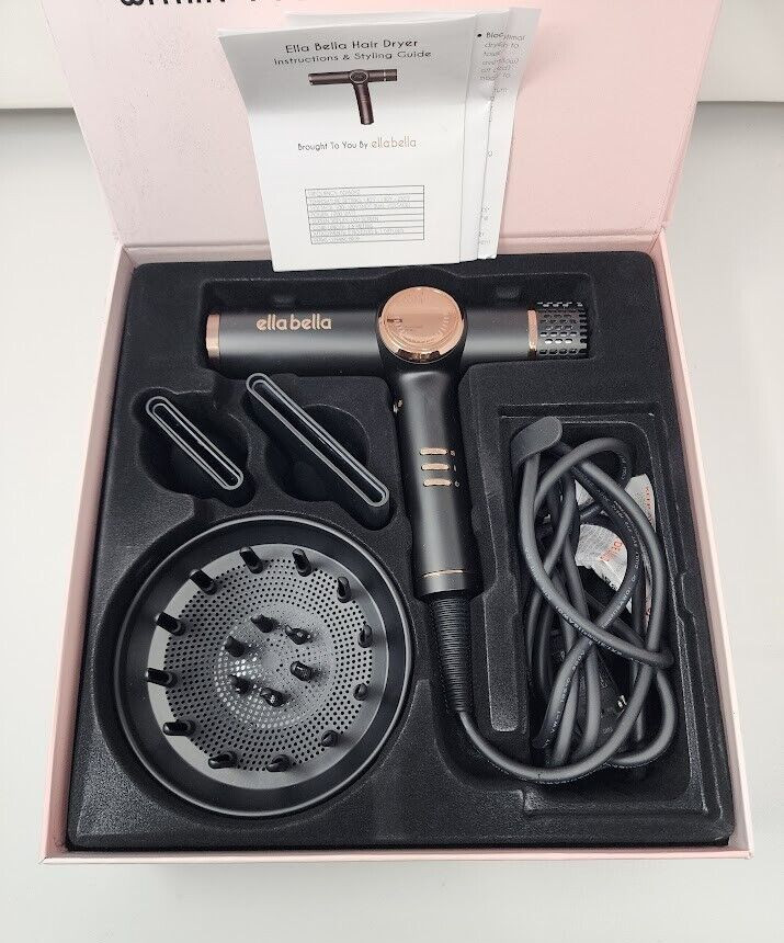 ELLA BELLA® Professional Ionic Hair Blow Dryer with Diffuser - Open Box