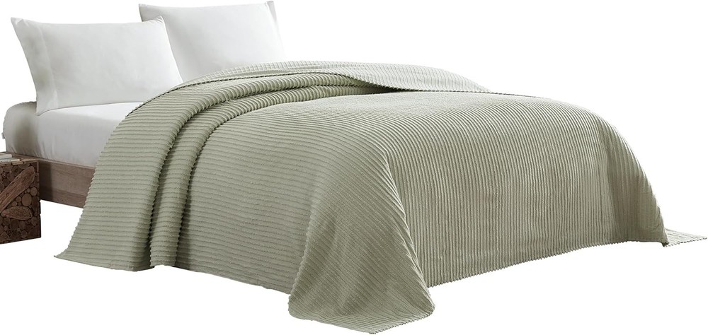 Channel Chenille Bedspread, Twin, Sage